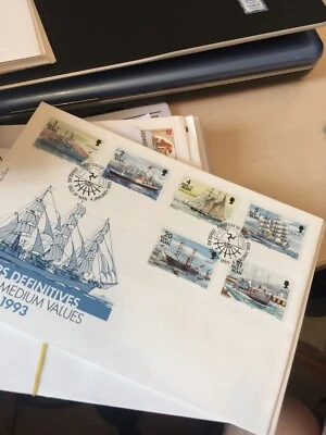 Isle of Man FDC 1993 definitives ships, Low/medium values First Day Cover 1p-21p - Image 1 of 3