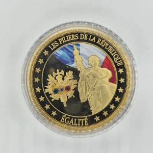 🪙 Médaille Colorisée France - Les piliers de la République - Égalité - Picture 1 of 2