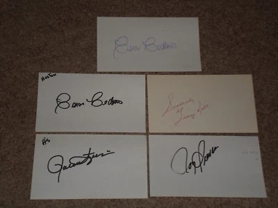 LOT (10) VINTAGE SIGNED AUTOGRAPHED 3X5 INDEX CARDS KELL, FINGERS, JOE TORRE+ - Image 1 of 2