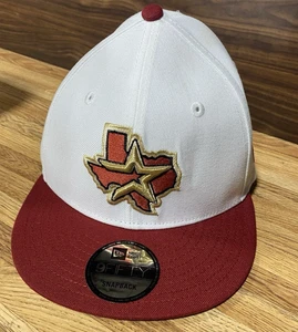 White Houston Astros Brick Red Visor Gray Bottom 50th Anniversary Side Patch New - Picture 1 of 4