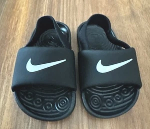 Nike Toddler Boy's Kawa Slide Sandals Black / White Slides Sandals size 4C NWOT - Picture 1 of 6