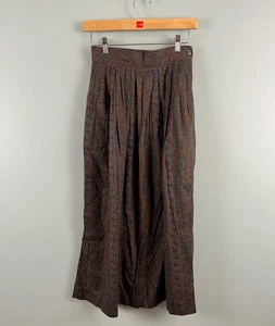 Vintage Brooks Brothers 100% Cotton Dark Paisley Maxi Skirt - Size 8 Vintage - Picture 1 of 7