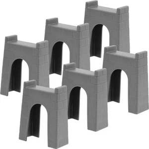 Juguetes de muelle de puente de tren para niños 6 piezas bloques de alto nivel accesorios ferroviarios de vías - Imagen 1 de 12