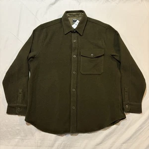 Camicia Todd Snyder Boucle Lana Relaxed Utility Over Taglia XL Verde Oliva Nuova con etichette - Foto 1 di 19