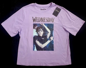 MITTWOCH T-Shirt Größe Medium weiß Baumwolle kurzarm neu mit Etikett Primark Lizenz - Bild 1 von 1