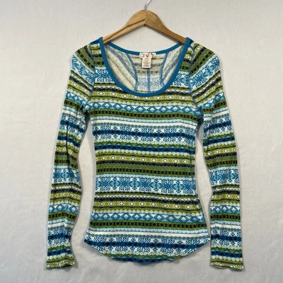 Camisa térmica estampada manga larga OP Ocean Pacific para mujer talla mediana (7/9) Y2K Foto 1 de 3