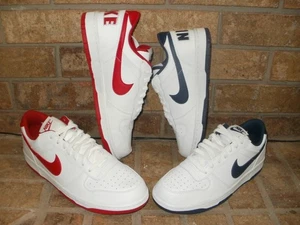 NEW NIKE BIG LOW LEATHER TRAINING SHOE/355152/PICK WHITE -RED OR NAVY MSRP $85 - Picture 1 of 11