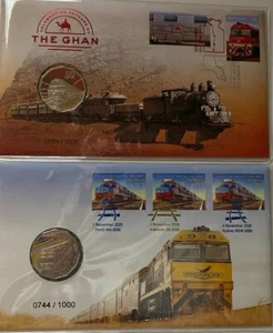 2019 The Ghan & 2020 Indian Pacific 50c PNCs FDC Impressions - Picture 1 of 1