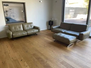 Rolf Benz | RB 50 | 2 Sofas & Hocker | Leder olivgrau - Bild 1 von 12