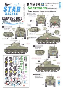 Star Aufkleber 1/35 ROYAL MARINES GEPANZERTE UNTERSTÜTZUNGSGRUPPE SHERMAN PANZER IN DER NORMANDIE - Bild 1 von 3