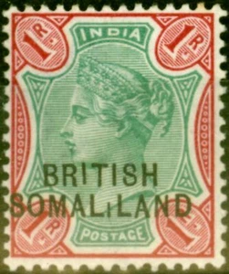 Somaliland 1903 1R Green & Aniline Carmin SG21var Short I on SOMALiLAND Fine... - Bild 1 von 1