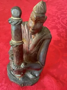 African Carved Figural Fertility Musical Instrument 7 1/2” High - Picture 1 of 8