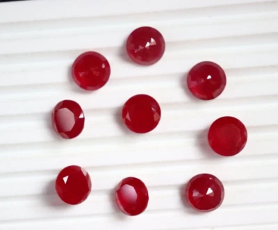 AAA Rated Ruby Opaque Round Lab Created Gemstone Jewelry Stone 3mm to 10mm - Image 1 of 4