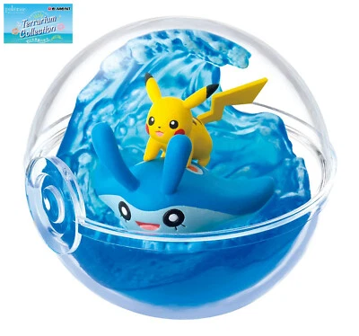 Mini boneco brinquedo RE-MENT Pokemon Terrarium Changing Seasons #2 Pikachu & Mantyke - Imagem 1 de 4