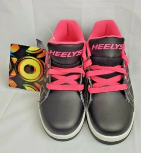 Niños/Jóvenes Tacones Negro/Rosa Con Cordones Nuevo Con Etiquetas Jóvenes Tallas 4, 6 1058-B/P - Imagen 1 de 4