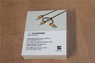 3 en 1 IMF Cable Carga Datos Volkswagen Audi Skoda Seat 000051444AM Nueva Generación