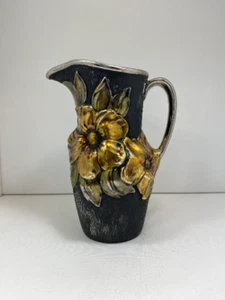 1965 Hand-Painted Holland Mold Pitcher - Black & Gold Elegance - Picture 1 of 10