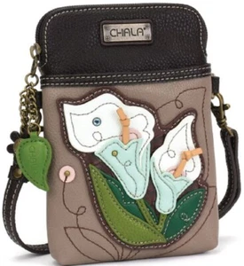 Charming Chala Lilly Blooms Flower Floral Cell Phone Purse Mini Crossbody Bag - Picture 1 of 4