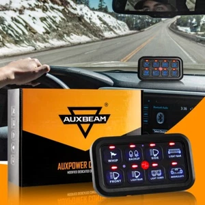 AUXBEAM 1200W BA80 8 Gang Switch Panel On Off Control Relay System For Jeep JK - Imagen 1 de 12
