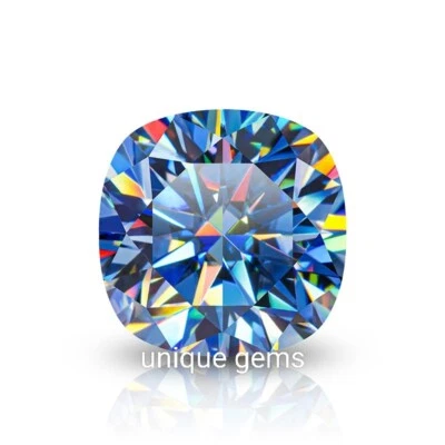 2 Ct Blue color Cushion Cut VVS1 Diamond Premium Quality Loose Gemstone 8x8 mm - Image 1 of 4