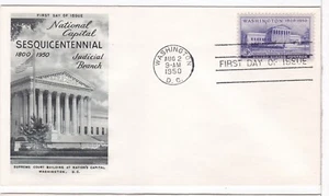 TurtlesTradingPost-Capital Sesquicentennial Supreme Court 1950 FDC 990 Fleetwood - Picture 1 of 1