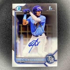 WILLY VASQUEZ 2022 Bowman Chrome Auto 1st #CPA-WVZ Tampa Bay Rays Autograph RC