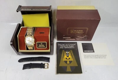 Calendario Bulova Accutron 1976 vintage para hombre 10 k RGP (2192,10) caja/papeles/funcionando Foto 1 de 4