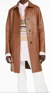 New Weekend MaxMara $985 6US/40IT Tobacco Nappa Leather Lined Trench Coat - Picture 1 of 21
