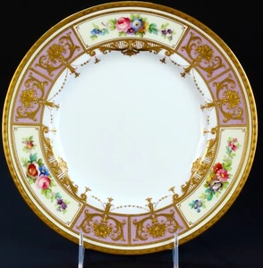 11 Antique Minton Lilac Gilded Plates, hand painted, gold,gilded - Picture 1 of 5