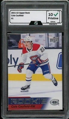 2021-22 Upper Deck Cole Caufield Star Rookie Graded 10 Gem Mint 💎 RC - Image 1 of 2