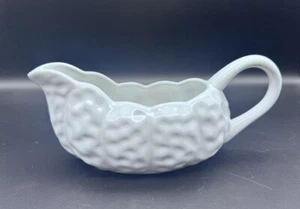 TEMPTATIONS PPP -237390 Thanks & Giving White Embossed Gravy Boat 16oz - Picture 1 of 12
