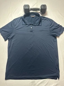 Michael Kors Shirt Polo Mens Short Sleeve Blue Size L Button Closure #1038 - Picture 1 of 6