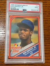 Ken Griffey Jr 1990 Wonder Bread Stars PSA 9 Mint POP 51 very rare card!