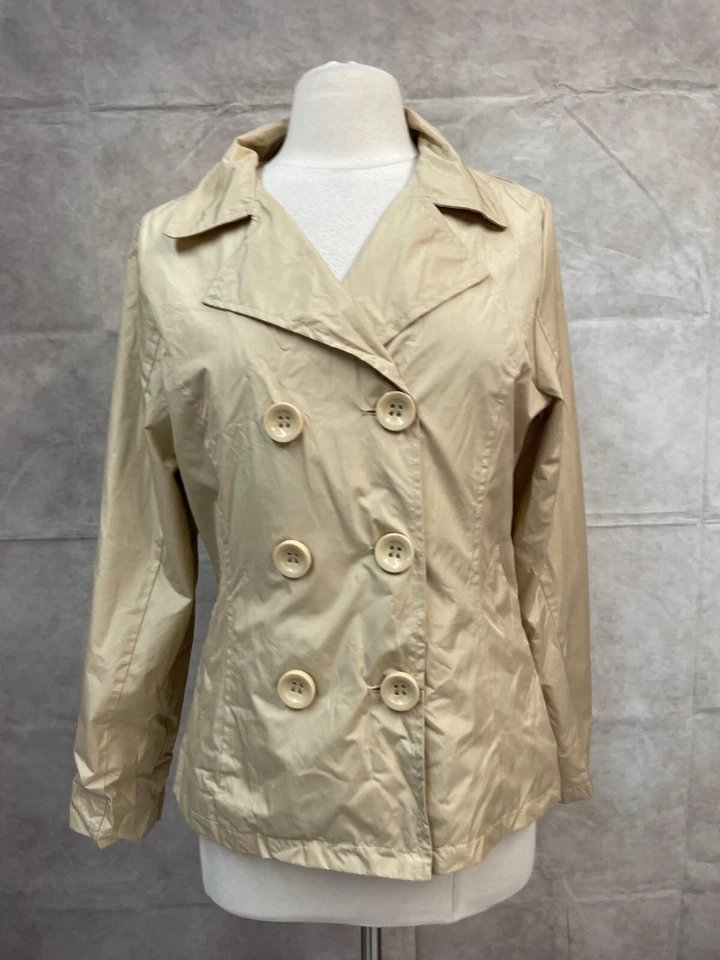 De Colección Cherokee Trench Jacket Mujer Beige Forrado Doble Pecho Prendas Exteriores Talla M Foto 1 de 4