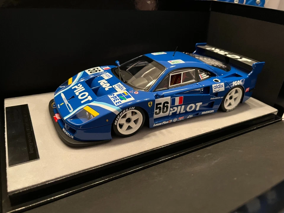 Tecnomodel Ferrari F40 GTE LM PILOT Mans 1996 1:18 TM18286F Bleu N°56 - Photo 1/2