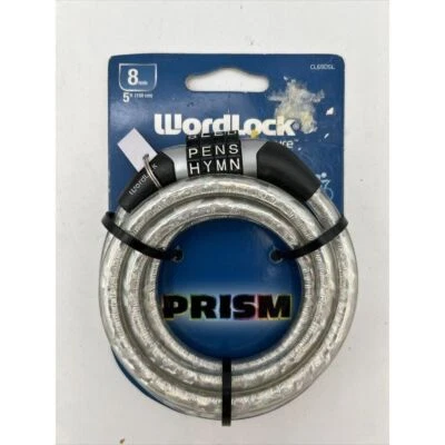 WordLock combinação de bicicleta trava de cabo de aço flexível 5 pés X 8 mm prisma trava de bicicleta - Imagem 1 de 2
