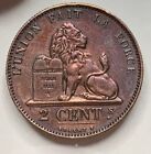 2  Centimes , Cent 1870   Belgien Leopold II  . Kupfer