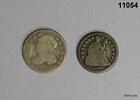 1856 Seated Liberty Dime Good And 1821 Bust Dime Ag 2 Coin Lot 11054