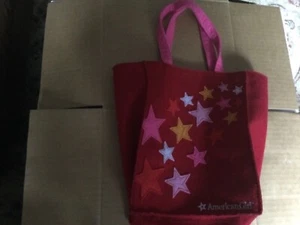 American Girl Doll Red Felt stars Lined Tote Bag for Girls Bath & Body Works - Picture 1 of 6