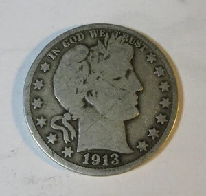 Medio barbero plateado 1913 (#1024J) - Imagen 1 de 2