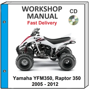 YAMAHA YFM350 RAPTOR 350 2005 - 2012 SERVICE REPAIR SHOP MANUAL CD - Picture 1 of 1