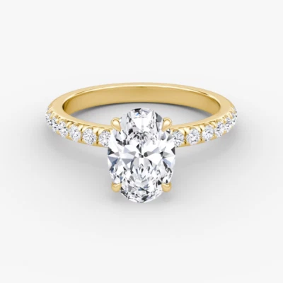 18K Yellow Gold Lab Created Oval Cut Diamond Engagement Ring IGI 2.00 Ct - Image 1 of 4