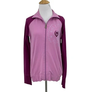 Vintage Nike Training Jacket Women Size M Pink Full Zip Lightweight Cotton Blend - Picture 1 of 10