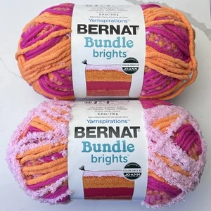 Set of 2-Bernat Bundle Brights Yarn Fruit Punch Bulky 6 Acrylic/Polyester 8.8 Oz - Picture 1 of 6