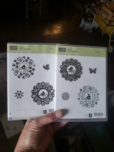 Stampin Up Four Seasons Set 1 & 2 Quail Cardinal Butterfly Stamp Hostess Wreath - Picture 1 of 6