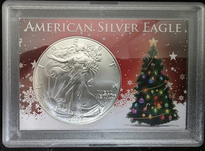 ¡Preciosa American Silver Eagle BU 2025 en estuche escarchado! ¡Gran regalo de Navidad! Foto 1 de 2