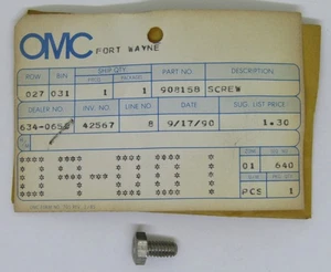 Nuevo OMC Fueraborda Marine Corp Barco OEM Tornillo Parte No. 908158 - Imagen 1 de 2