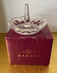 New Barski 4”Crystal  Ring Holder, With Box & Sticker - Picture 1 of 9