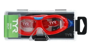 Nuevo - Gafas de natación TYR Orion para niños 3+ edades - Silicona transparente / roja - Imagen 1 de 2