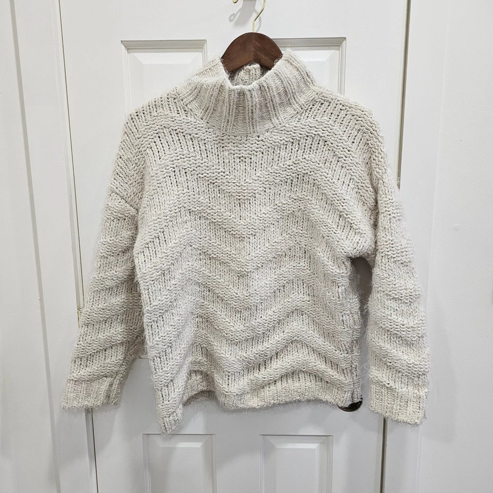 Suéter para mujer Willow & Wind grueso tejido cuello falso crema talla L Foto 1 de 4